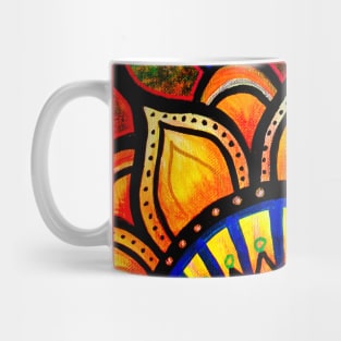 Sunburst Floral Mandala Mug